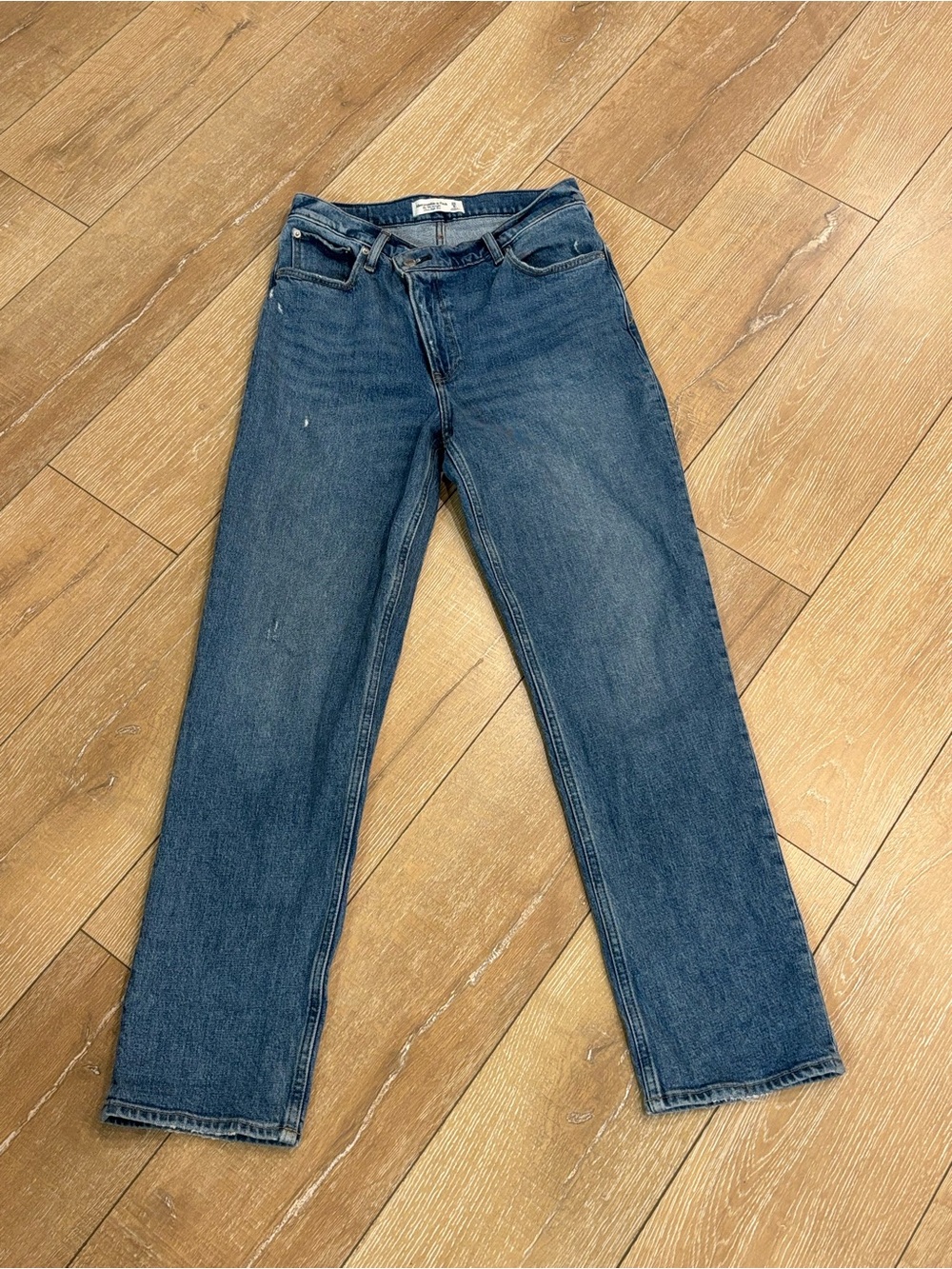 Abercrombie & Fitch 90s Straight Ultra High Rise Criss Cross Waist Jeans 29/8R - Picture 2 of 8